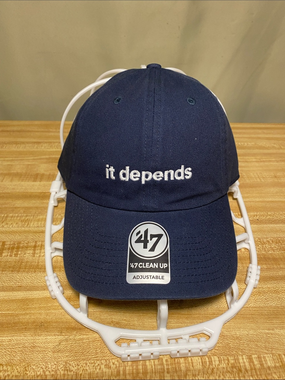 47’Brand Clean Up Adjustable Baseball Cap W/ embroidered ‘it depends’ O/S